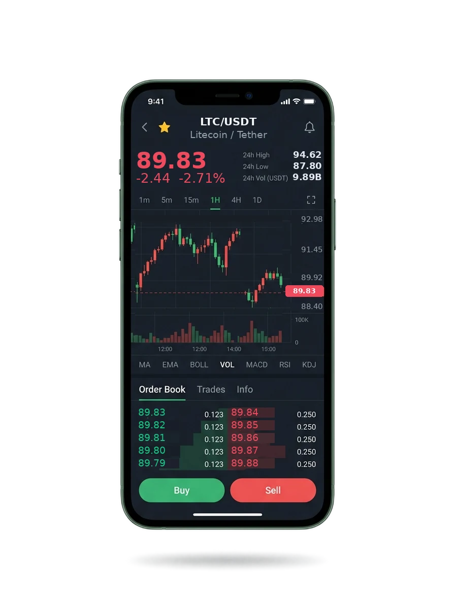 The same portfolio view on a phone screen